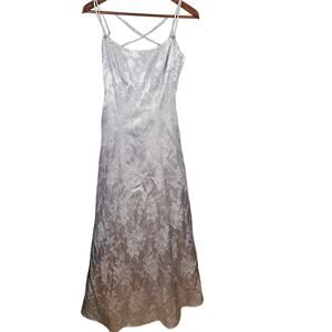Vintage Satin Sparkly Lavender Dress Embroidered Formal Prom Junior 3 NWT $219
